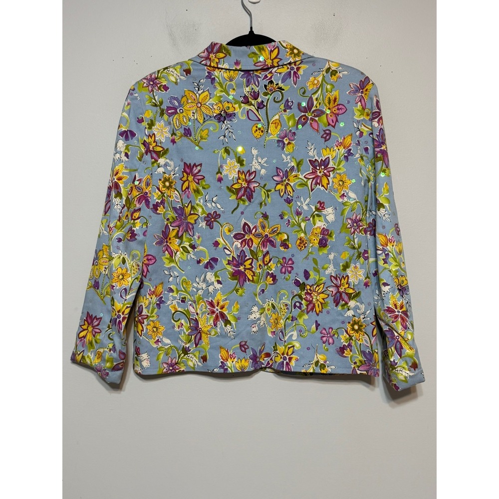 Vintage REDD Jeans Dopamine Dressing Floral Blazer Women Size 6 Artsy Retro Chic - Picture 2 of 9
